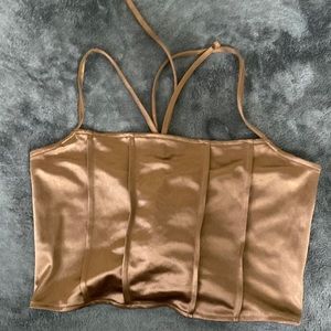 Divided H&M brown crop top